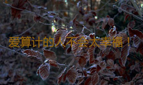 爱算计的人不会太幸福！