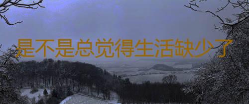 是不是总觉得生活缺少了些什么