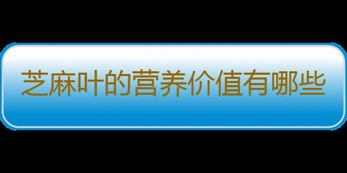 芝麻叶的营养价值有哪些